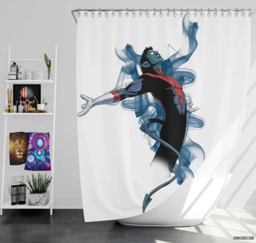 Nightcrawler Teleporting Hero Comic Shower Curtain