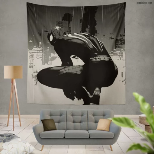 Nighttime Vigil Spider Watch Comic Wall Tapestry