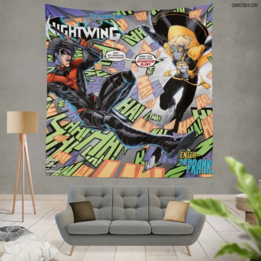 Nightwing Chronicles Blüdhaven Watcher Comic Wall Tapestry