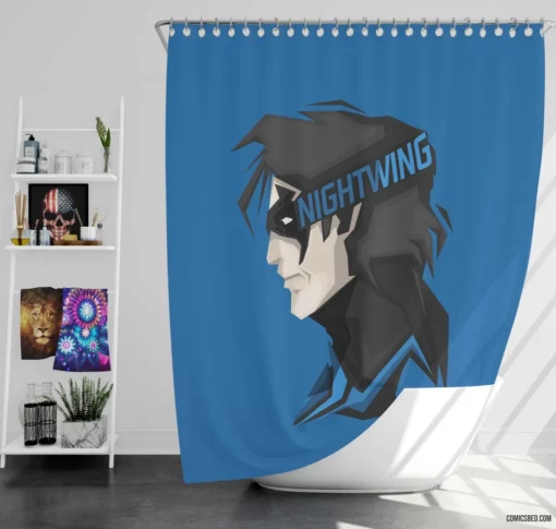 Nightwing Chronicles Gotham Hero Comic Shower Curtain