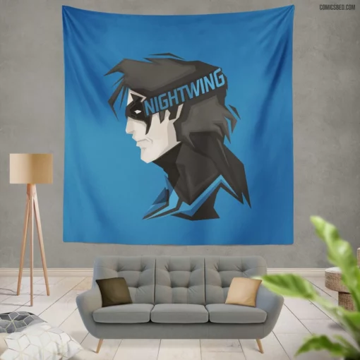 Nightwing Chronicles Gotham Hero Comic Wall Tapestry