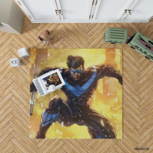 Nightwing DC Agile Nighttime Hero Comic Rug