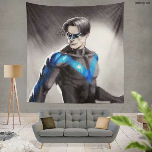 Nightwing DC Agile Vigilante Comic Wall Tapestry