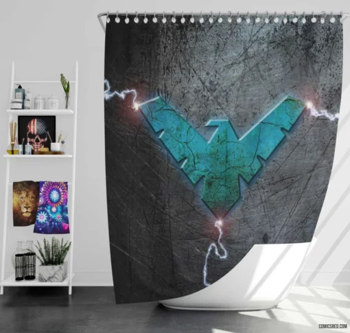 Nightwing DC Comics Nighttime Guardian Shower Curtain