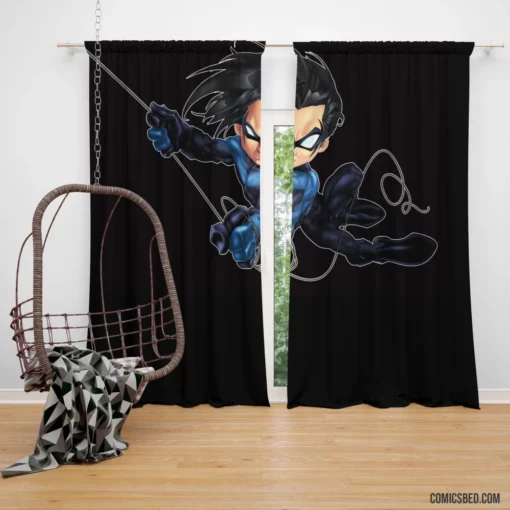 Nightwing DC Nighttime Guardian Comic Curtain