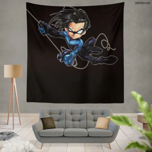 Nightwing DC Nighttime Guardian Comic Wall Tapestry