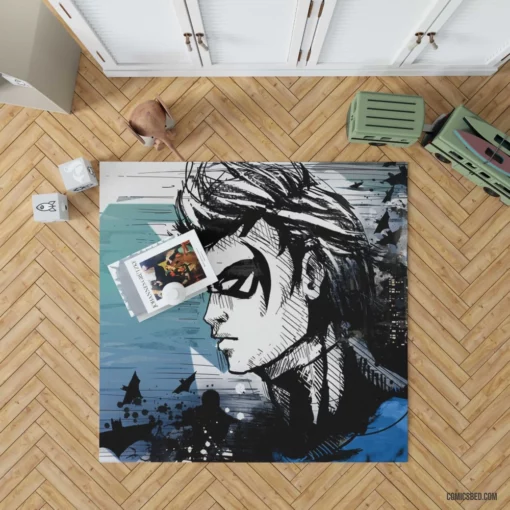 Nightwing Emblem City Guardian Comic Rug