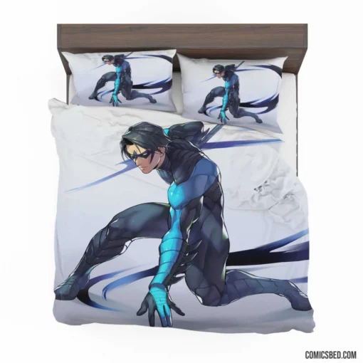 Nightwing Gotham Flying Vigilante Comic Bedding Set 1