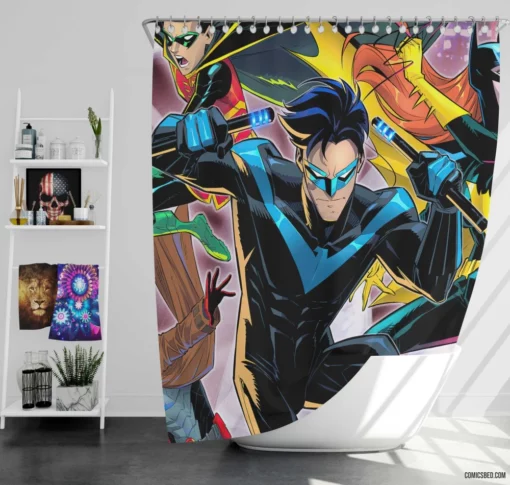Nightwing Legacy of the Bat Comic Shower Curtain