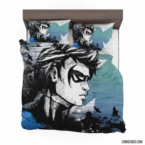 Nightwing Vigilante Acrobat Comic Bedding Set 1