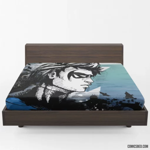 Nightwing Vigilante Acrobat Comic Fitted Sheet