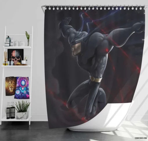 Nocturnal Pursuit The Dark Knight Comic Shower Curtain