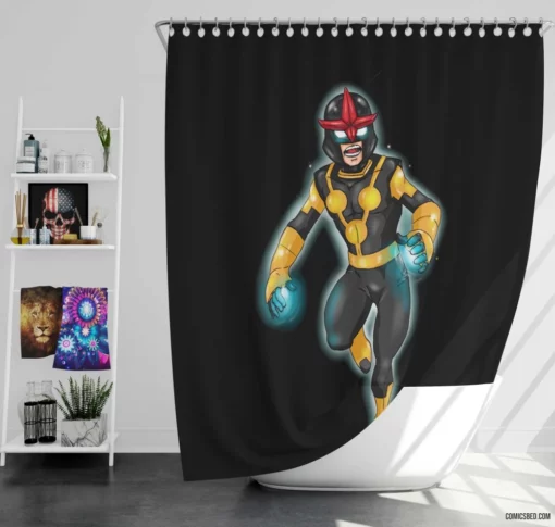 Nova Cosmic Adventurer Comic Shower Curtain