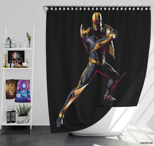 Nova Cosmic Hero Chronicles Comic Shower Curtain