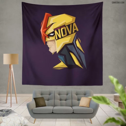 Nova Galactic Guardian Unveiled Comic Wall Tapestry