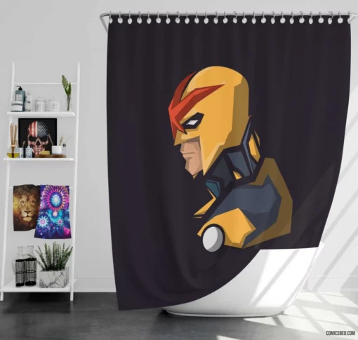 Nova Galactic Nova Corps Comic Shower Curtain