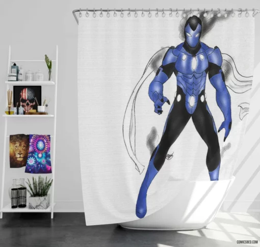 Obsidian Dark Reflections Comic Shower Curtain