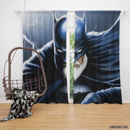 Older Batman with a White Beard Comic Curtain