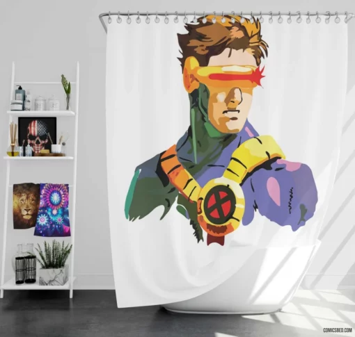 Optic Force Unleashed Marvel Cyclops Comic Shower Curtain