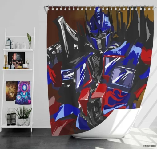 Optimus Prime Transformers Leader Comic Shower Curtain