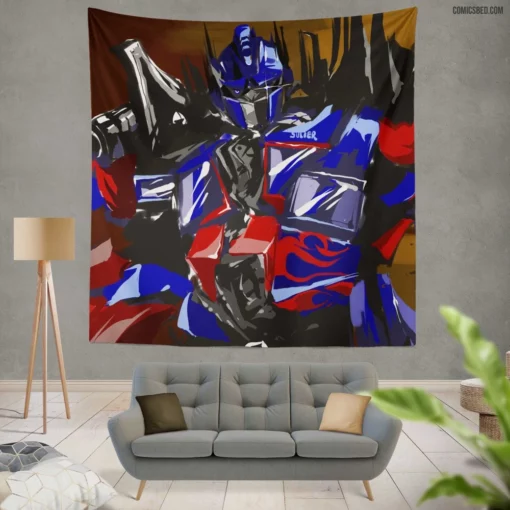 Optimus Prime Transformers Leader Comic Wall Tapestry