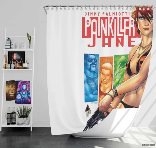 Painkiller Jane Vigilante Chronicles Comic Shower Curtain