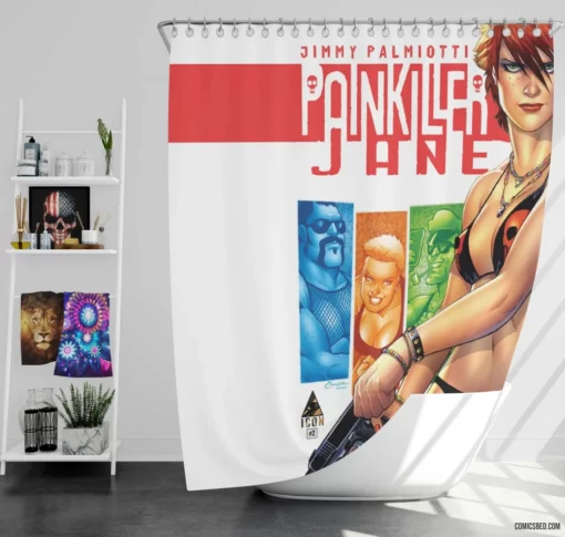 Painkiller Jane Vigilante Journey Comic Shower Curtain