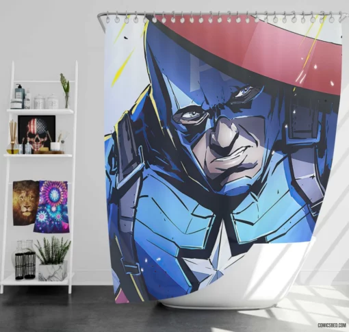 Patriot Quest Marvel Avenger Comic Shower Curtain