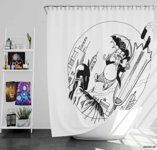 Penguin Batman Gotham Roguish Villain Comic Shower Curtain