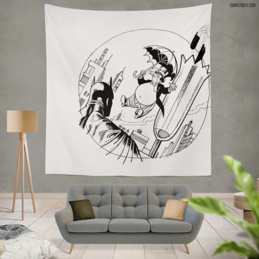 Penguin Batman Gotham Roguish Villain Comic Wall Tapestry