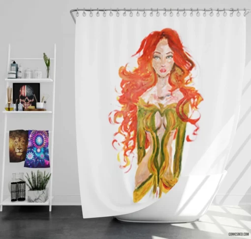 Phoenix Cosmic Firebird Comic Shower Curtain