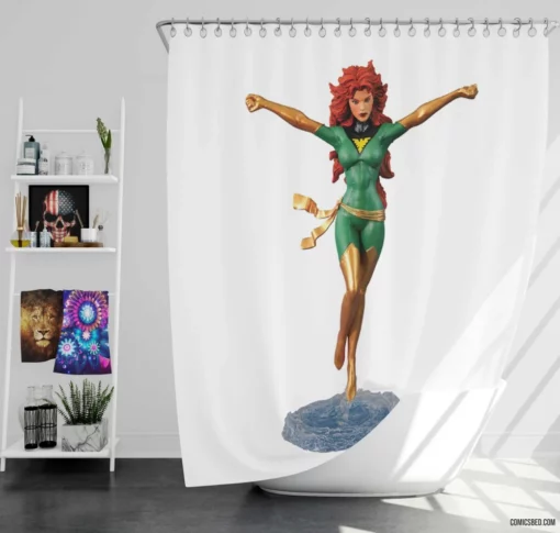 Phoenix Fiery Avenger Comic Shower Curtain