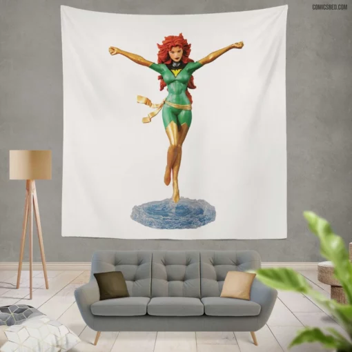 Phoenix Fiery Avenger Comic Wall Tapestry