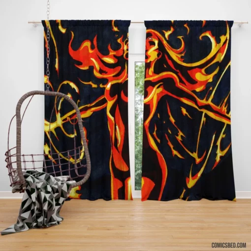 Phoenix Fiery Rebirth Comic Curtain