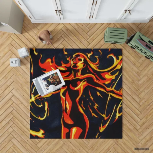 Phoenix Fiery Rebirth Comic Rug