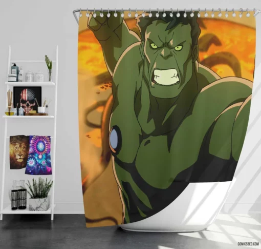 Planet Hulk Savage Journey Comic Shower Curtain