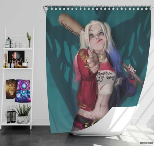 Playful Chronicles DC Harley Quinn Comic Shower Curtain