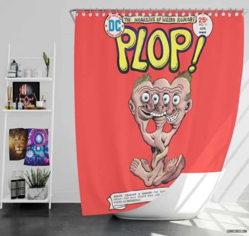 Plop! Whimsical Comedy Tales Comic Shower Curtain