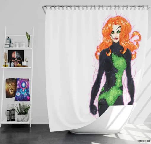 Poison Ivy Deadly Botanical Schemer Comic Shower Curtain