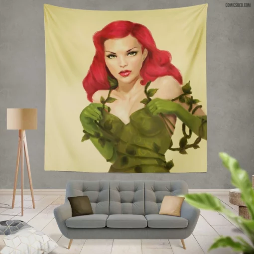 Poison Ivy Enigmatic Nature DC Villain Comic Wall Tapestry