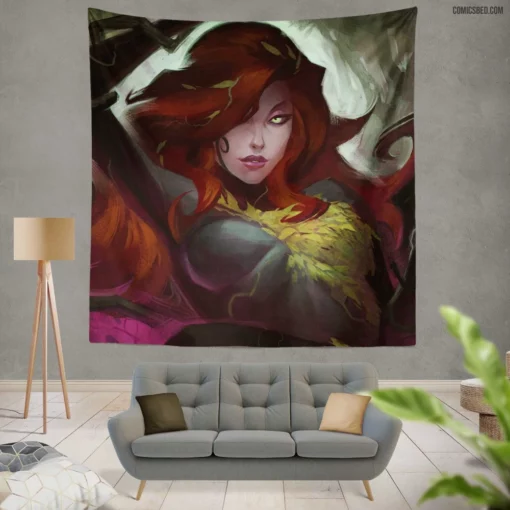 Poison Ivy Infinite Crisis Femme Fatale Comic Wall Tapestry