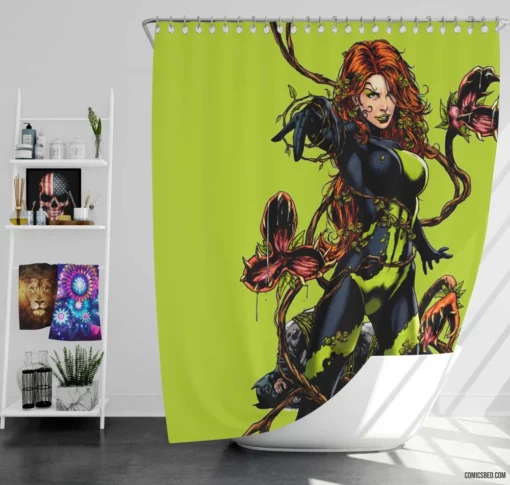 Poison Ivy Lethal Allure DC Temptress Comic Shower Curtain