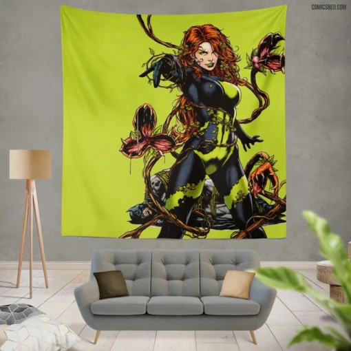 Poison Ivy Lethal Allure DC Temptress Comic Wall Tapestry