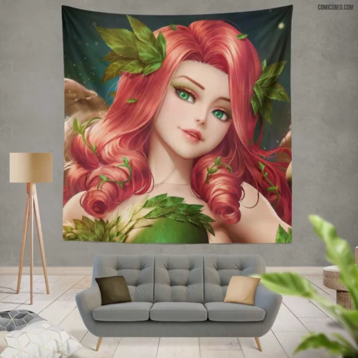 Poison Ivy Red Hair DC Temptress Comic Wall Tapestry
