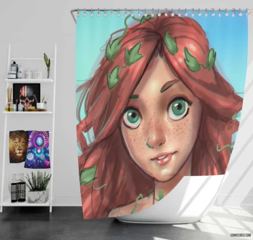 Poison Ivy Redheaded Enigma Comic Shower Curtain
