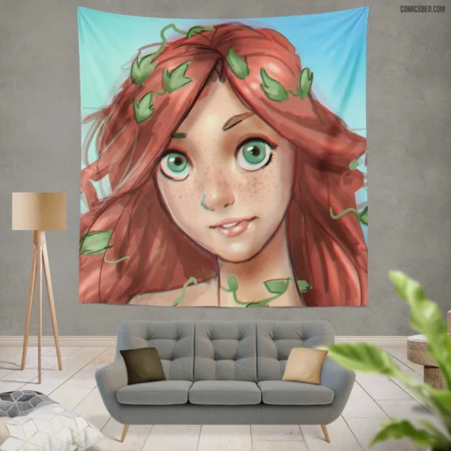 Poison Ivy Redheaded Enigma Comic Wall Tapestry