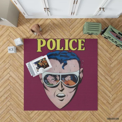 Police Crime-Fighting Chronicles Comic Rug