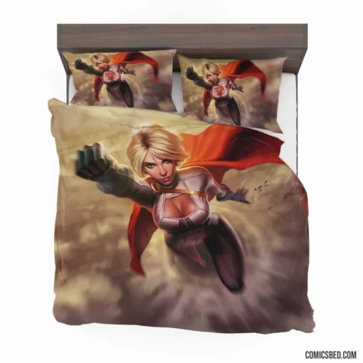 Power Girl Flying DC Heroine Comic Bedding Set 1