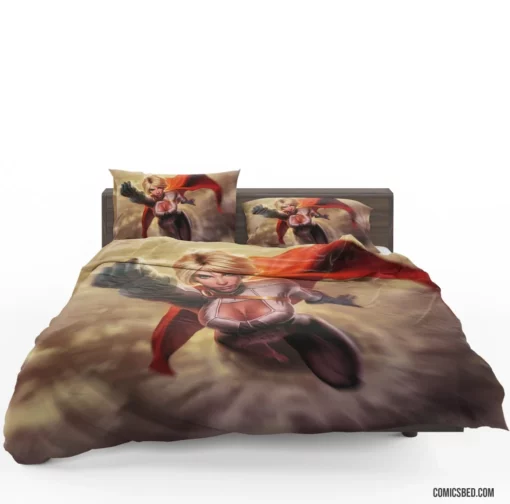 Power Girl Flying DC Heroine Comic Bedding Set