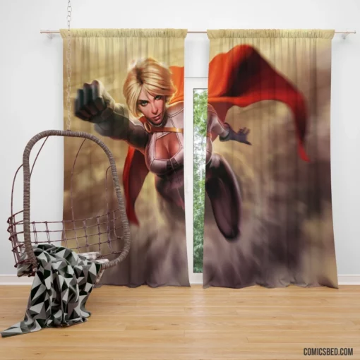 Power Girl Flying DC Heroine Comic Curtain